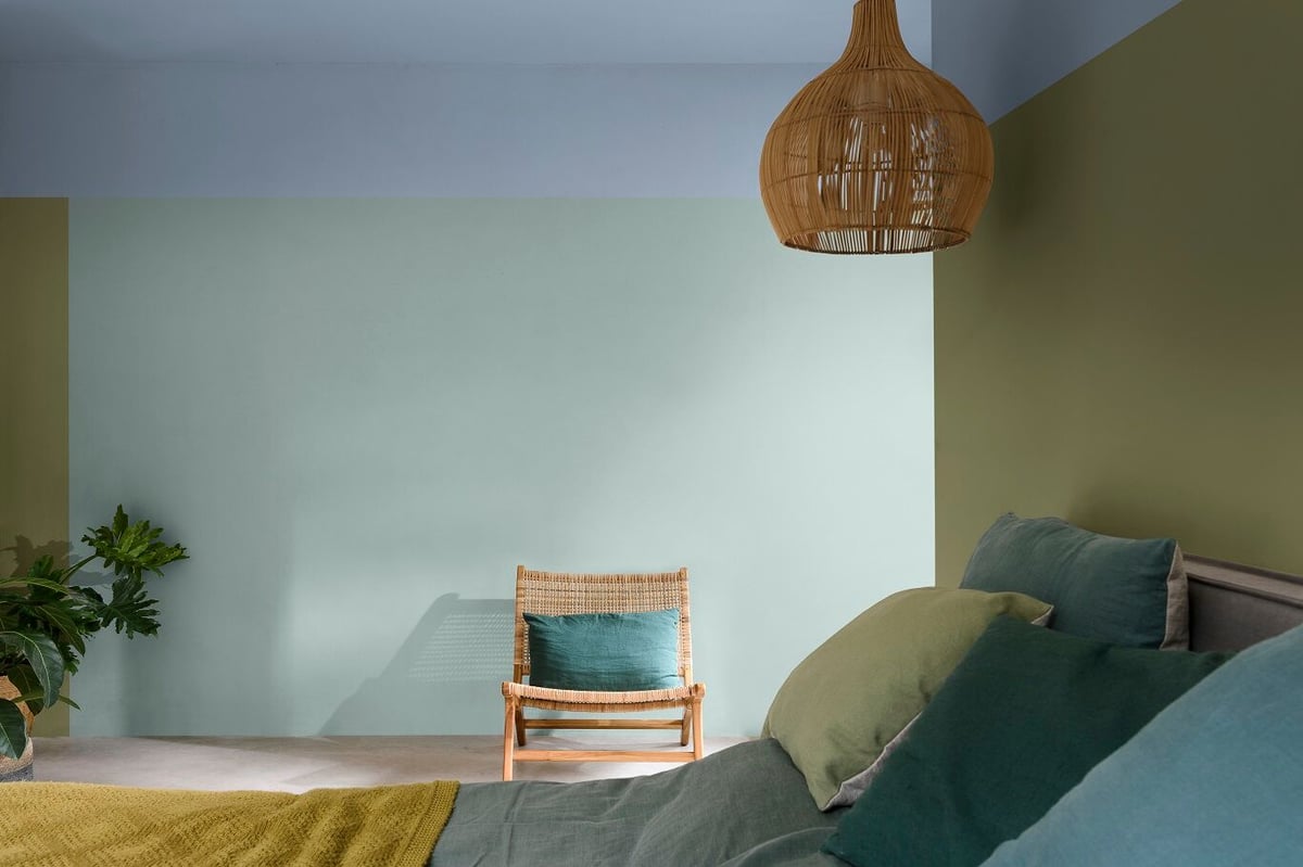 Slaapkamer met groenen